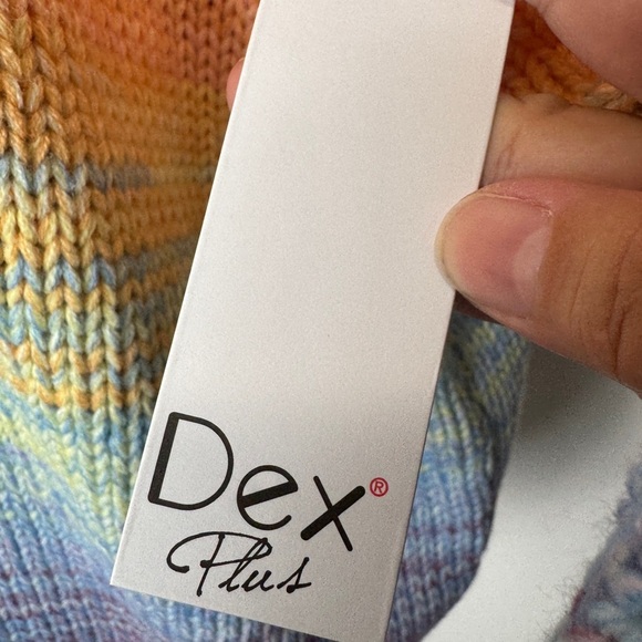 Dex Cozy Knit Rainbow Sweater Peach - Picture 8 of 11